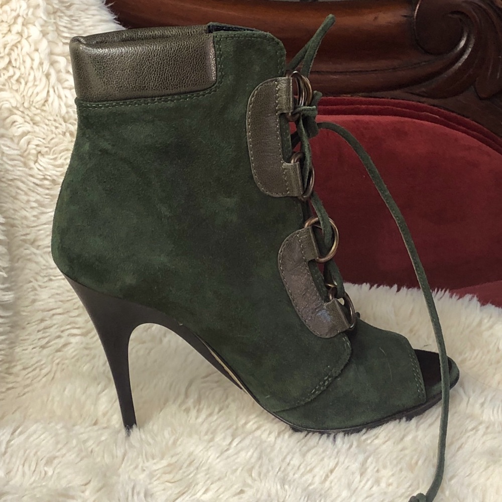 Giuseppe Zanotti Lace Up Stiletto Peep Toe Bootie